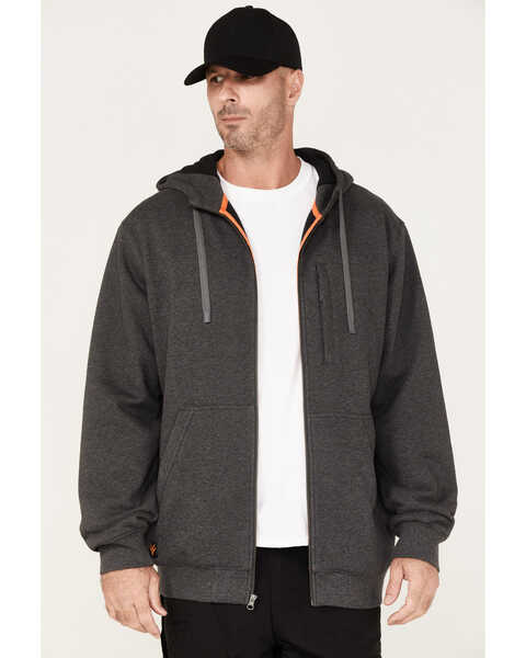 Hawx Men's Logo Thermal Hooded Zip Jacket, Charcoal, hi-res