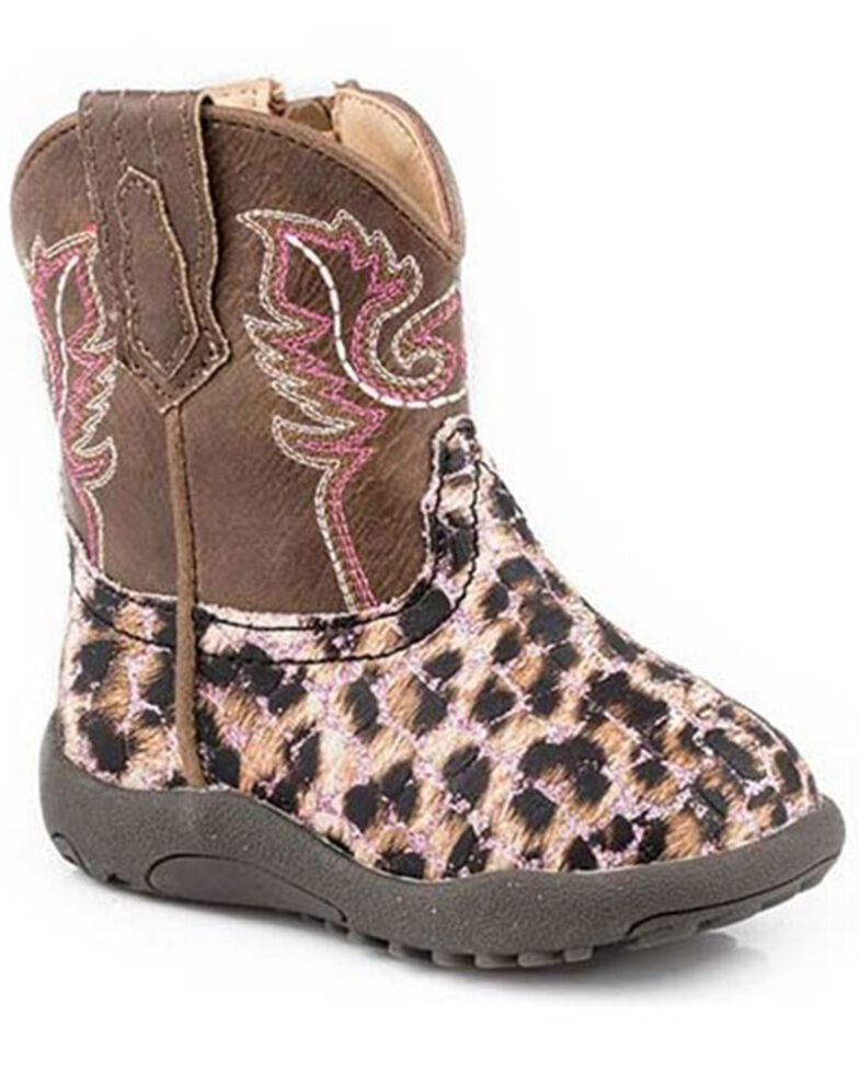 Roper Infant Girls' Glitter Leopard Poppet Boots Round Toe Boot Barn
