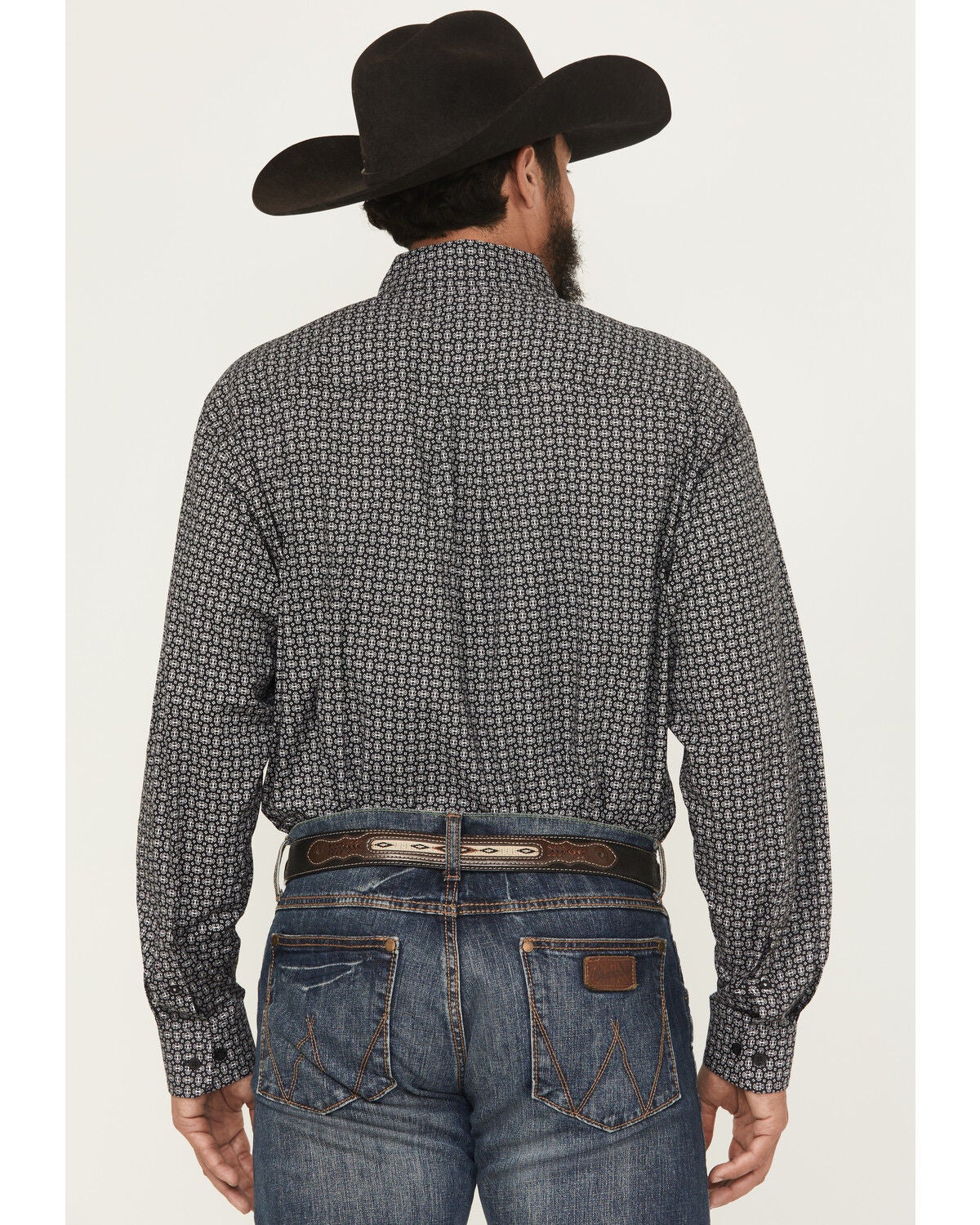 Image #4 - Cinch Men's Geo Print Long Sleeve Button-Down Stretch Western Shirt, Black, hi-res