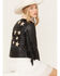 Image #2 - Mauritius Leather Women's Crissy Star and Fringe Detail Leather Jacket, Black, hi-res