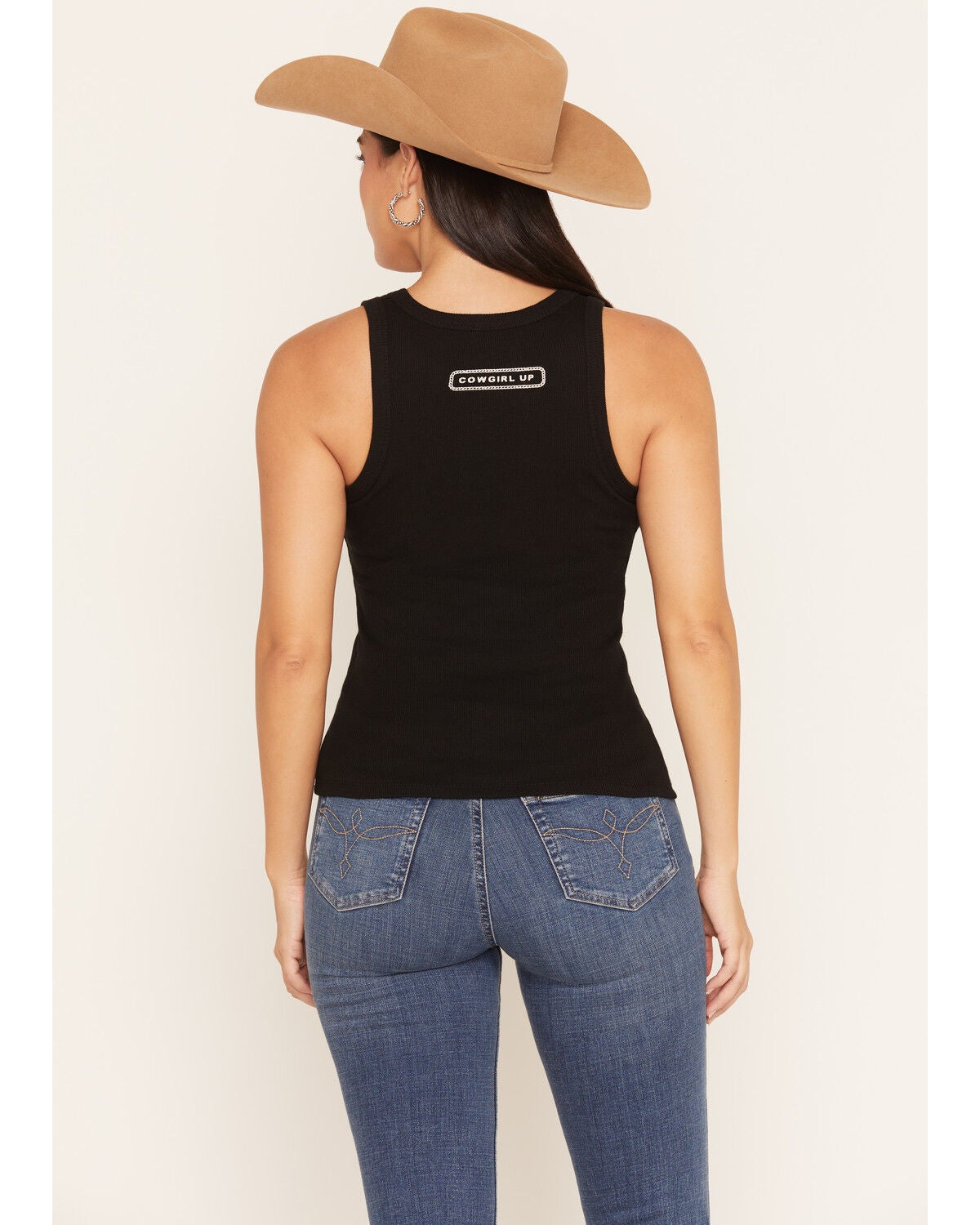 Image #4 - Cowgirl Up Women's Lucky As Hell Graphic Tank, Black, hi-res