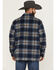 Image #4 - Wrangler Men's Plaid Print Quilt Lined Snap Shirt Jacket, Navy, hi-res