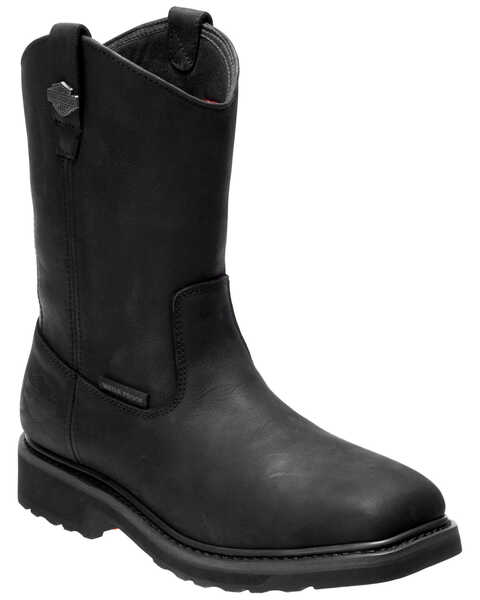 Image #1 - Harley Davidson Men's Altman Waterproof Western Work Boots - Soft Toe, Black, hi-res