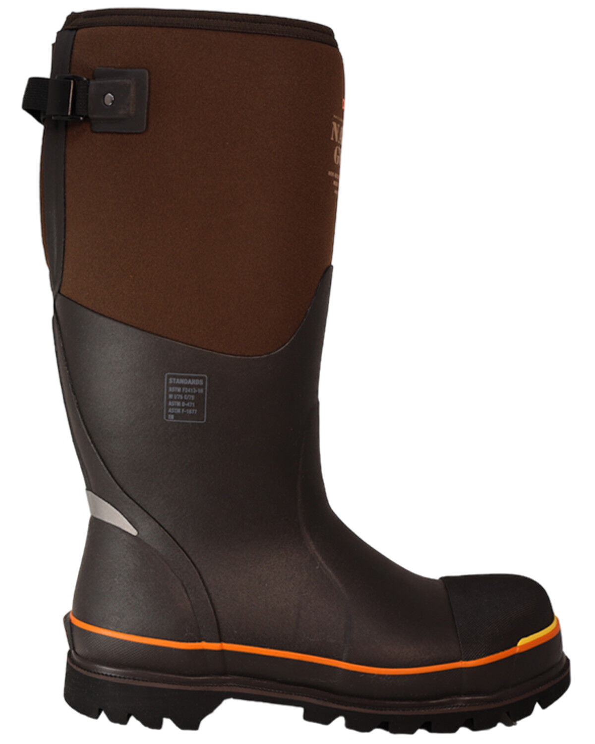 Image #2 - Dryshod Men's Protective Gusset Waterproof Rubber Boots - Nano Toe, Brown, hi-res