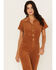 Show Me Your Mumu Women's Cropped Everhart Stretch Jumpsuit, Camel, hi-res