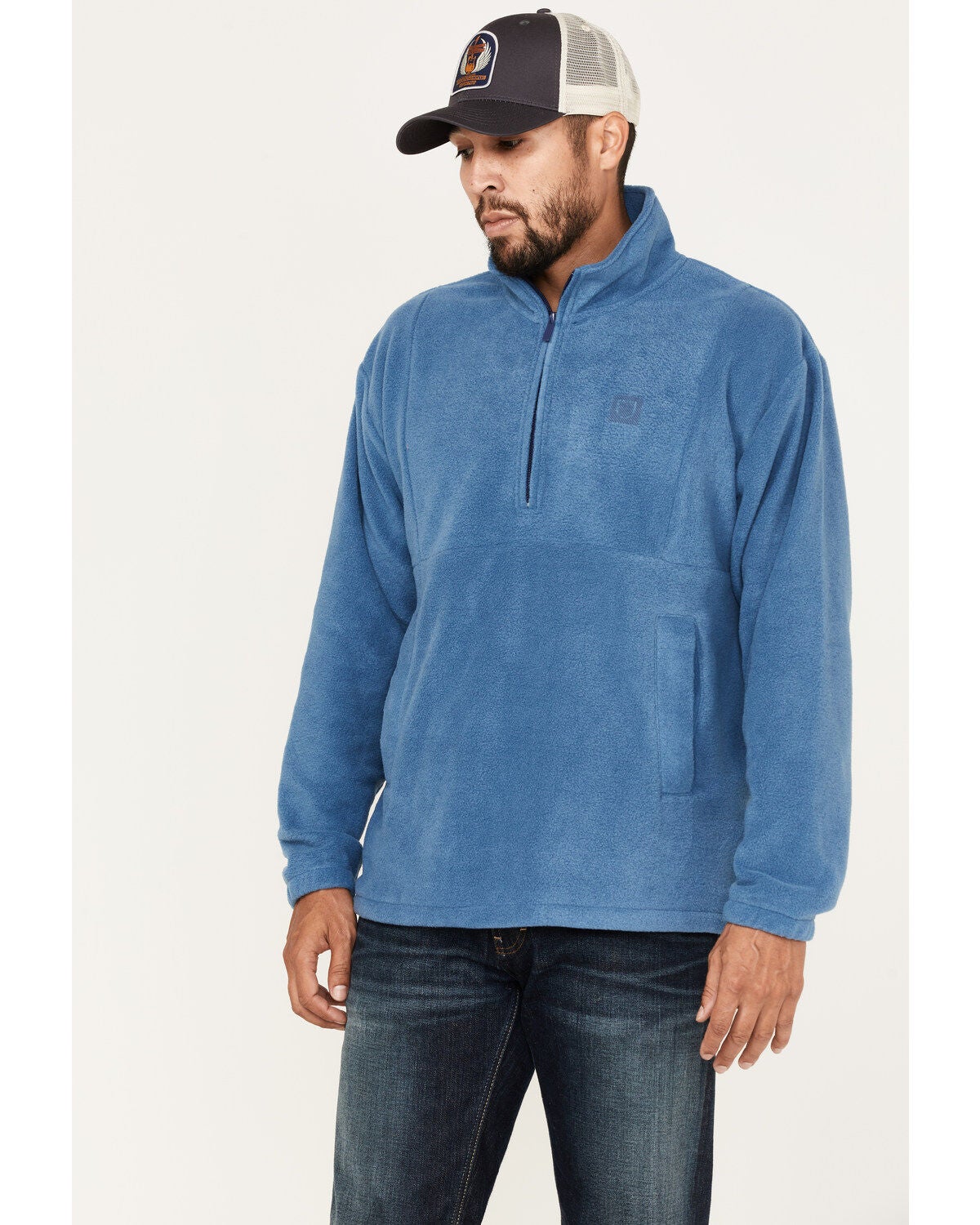 Brixton Men's Half-Zip Fleece Pullover, Blue, hi-res