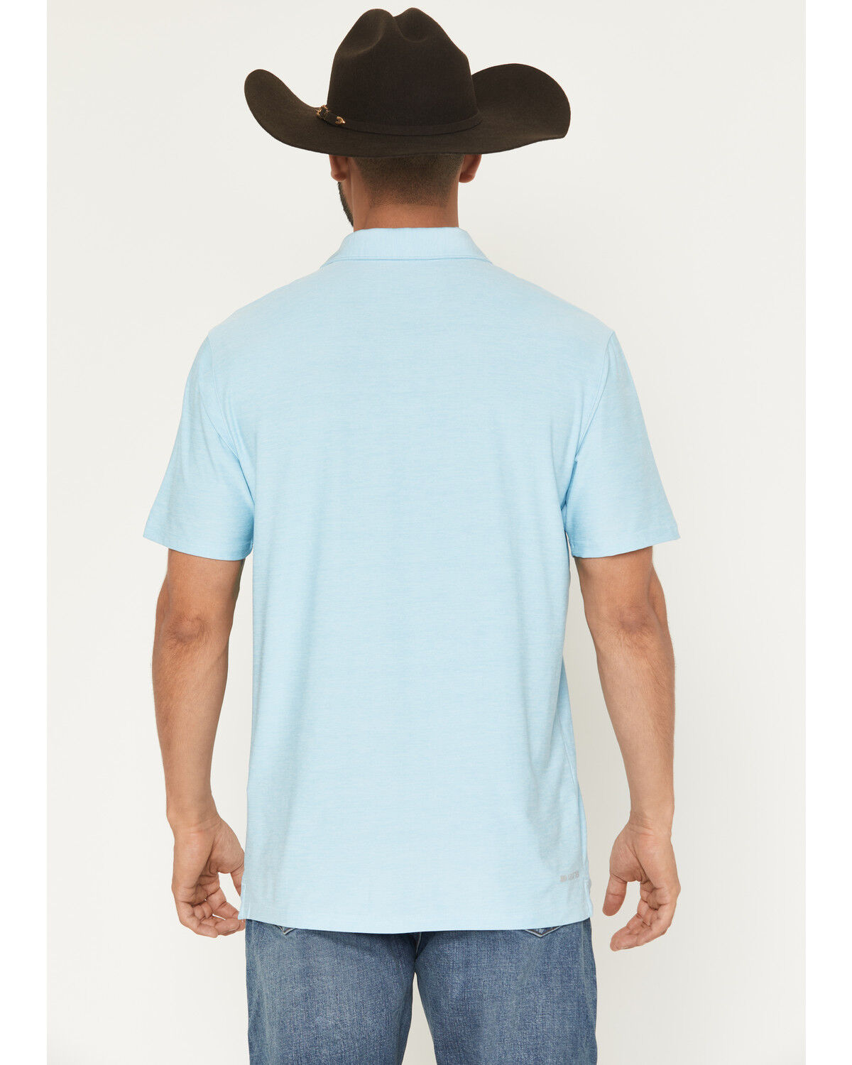 Image #4 - Ariat Men's Charger 2.0 Short Sleeve Fitted Polo Shirt, Light Blue, hi-res