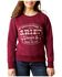 Image #1 - Ariat Girls' Emblem Sweatshirt, Maroon, hi-res