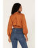 Flying Tomato Women's Shadow Stripe Top, Rust Copper, hi-res