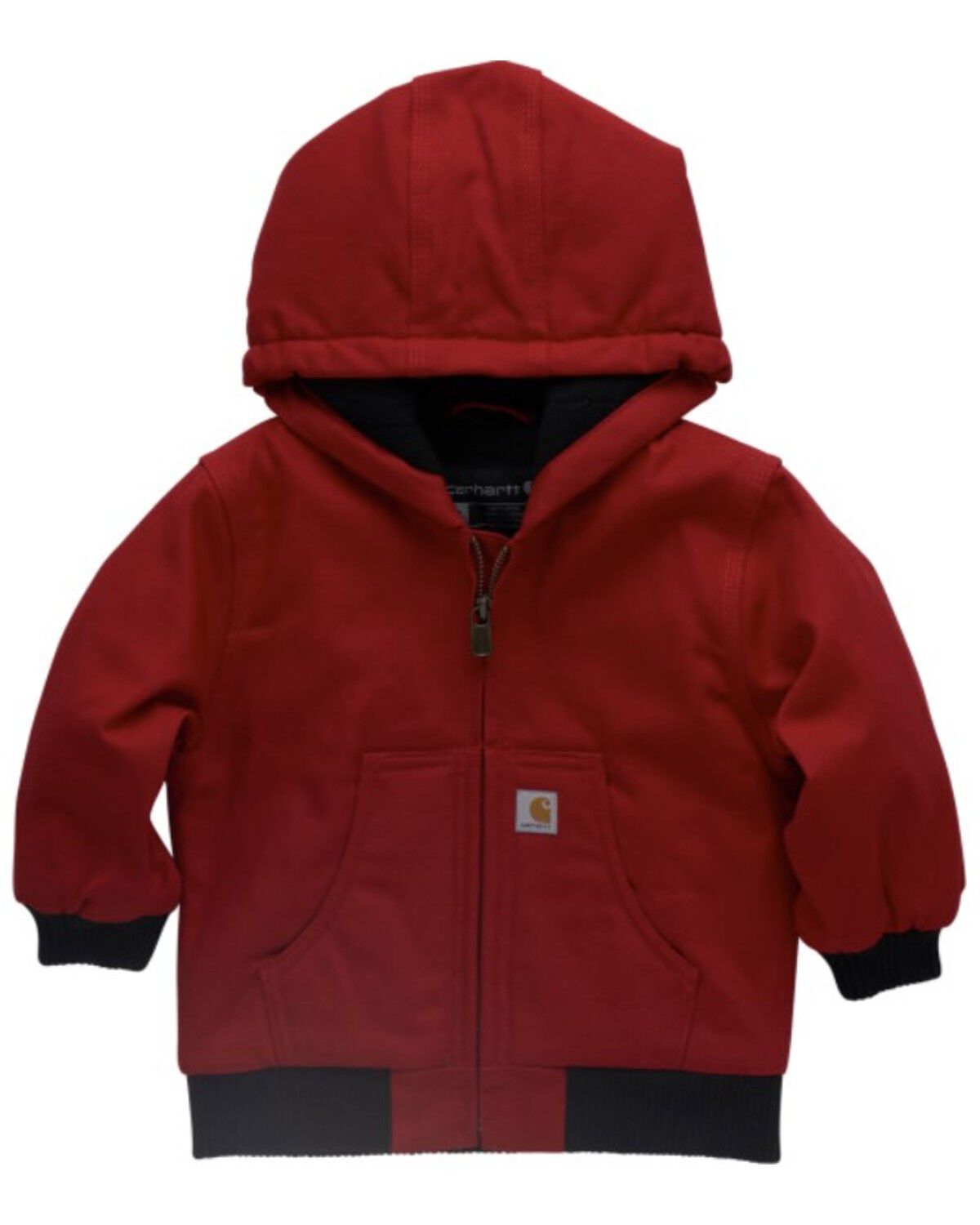Image #1 - Carhartt Infant Boys' Insulated Hooded Canvas Jacket, Red, hi-res