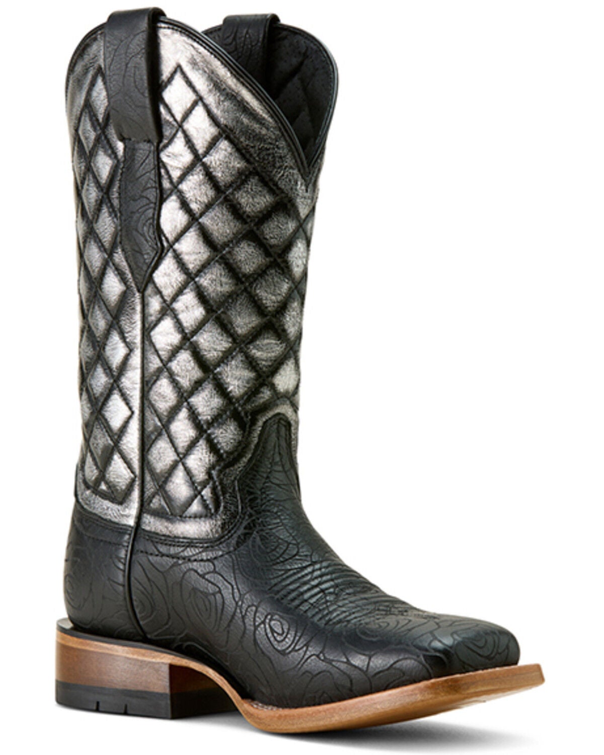 Ariat Women's Frontier Wittman Western Boots - Broad Square Toe, Silver, hi-res