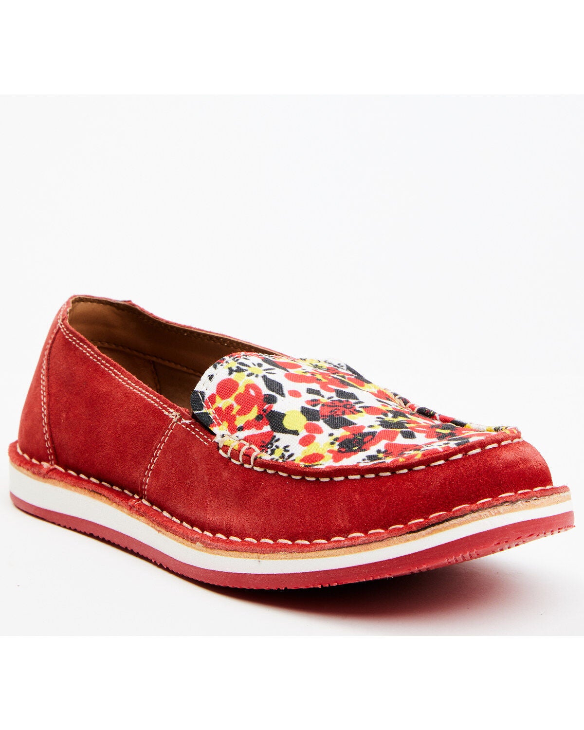 Myra Bag Women's Cherry Geo Print Slip-On Shoe - Moc Toe, Red, hi-res