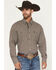 Image #1 - George Strait by Wrangler Men's Geo Print Long Sleeve Button-Down Stretch Western Shirt, Brown, hi-res