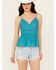 Image #1 - Shyanne Women's Lace Bustier Crinkle Top, Medium Blue, hi-res