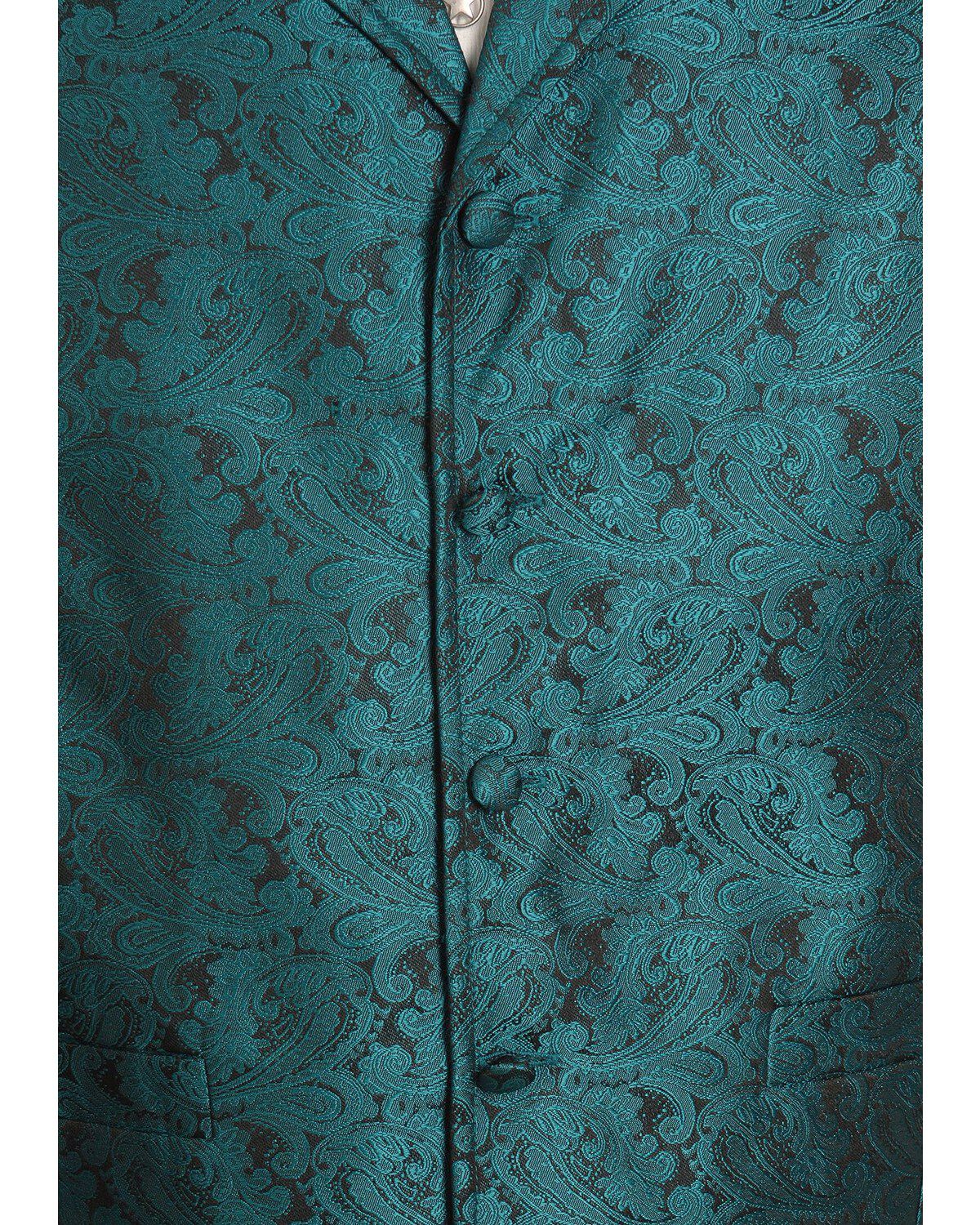 Image #2 - Rangewear by Scully Classic Paisley Dress Vest, Teal, hi-res