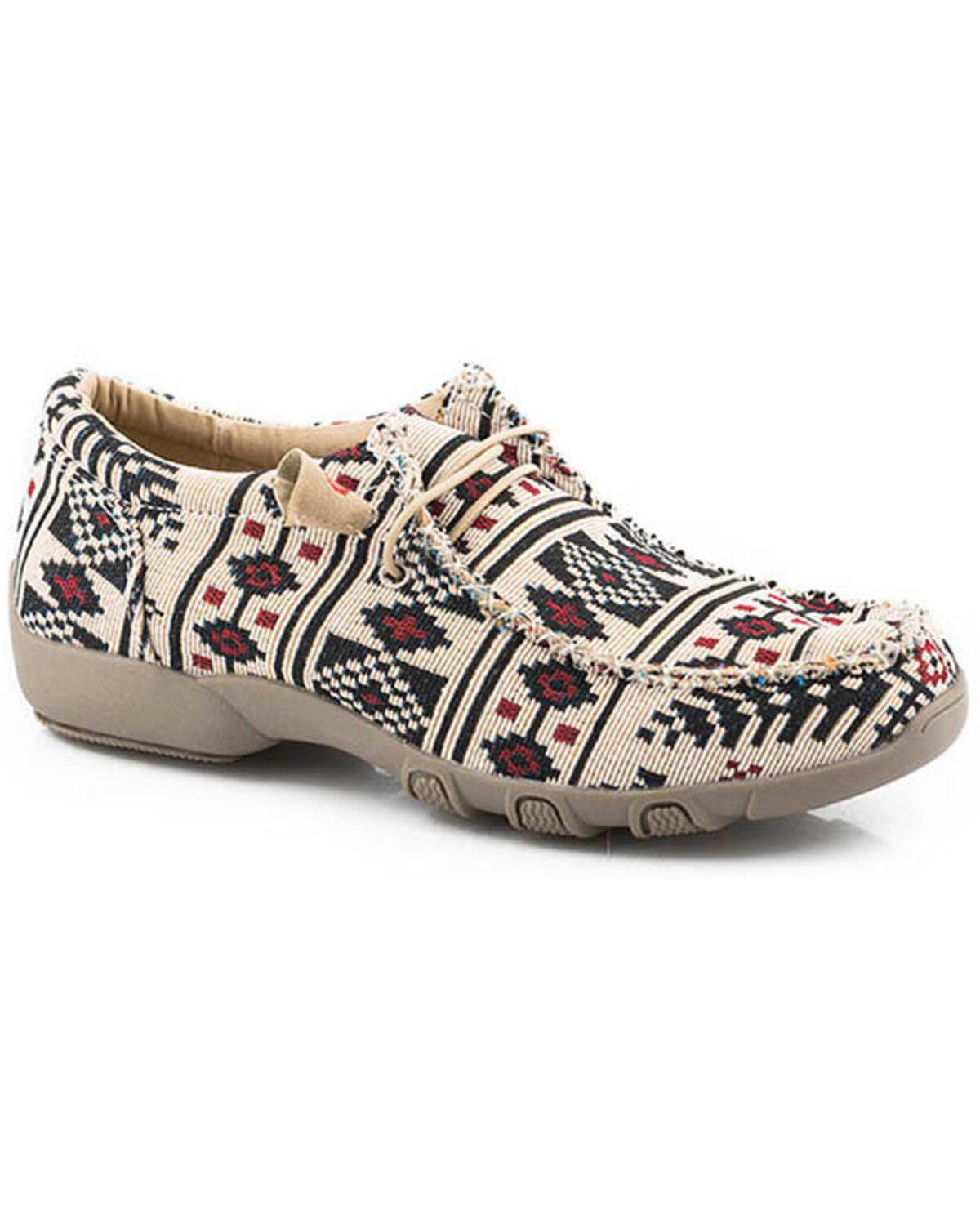 Roper Women's Chillin' Southwestern Print Casual Shoes - Moc Toe, Tan, hi-res