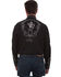 Image #4 - Scully Men's Skulls, Guns N Cards Embroidered Yoke Long Sleeve Pearl Snap Western Shirt - Big, Black, hi-res