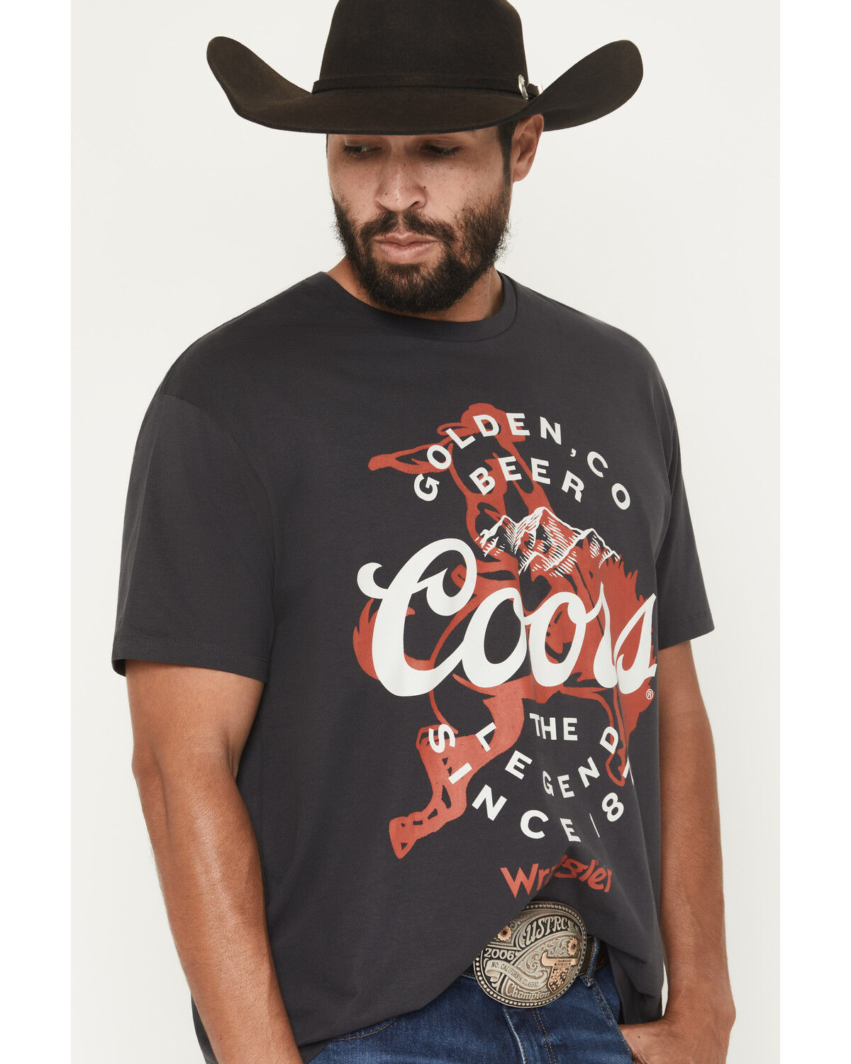 Image #2 - Wrangler X Coors Banquet Men's Not My First Banquet Short Sleeve Graphic T-Shirt, Black, hi-res