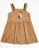 Image #1 - Shyanne Toddler Girls' Emelin Embroidered Faux Suede Skirtall, Coffee, hi-res