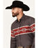 Image #2 - Roper Men's Vintage Southwestern Print Long Sleeve Snap Western Shirt , Dark Grey, hi-res