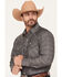 Image #2 - Ely Walker Men's Chambray Long Sleeve Pearl Snap Western Shirt, Black, hi-res