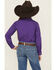 Image #4 - Cruel Girl Girls' Solid Long Sleeve Button-Down Western Shirt, Purple, hi-res
