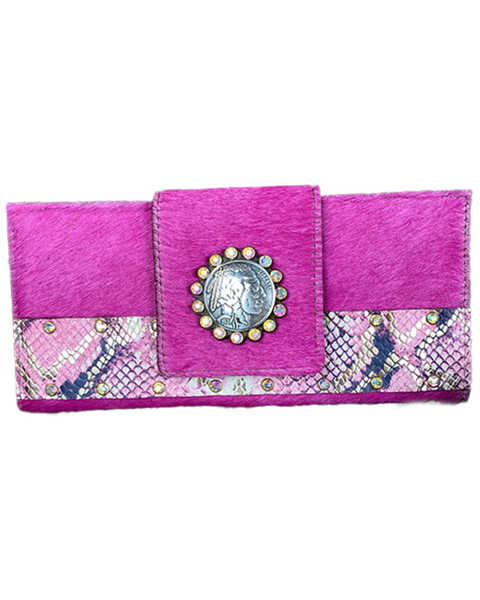 Keep It Gypsy Women's Snake Print Wallet , Pink, hi-res