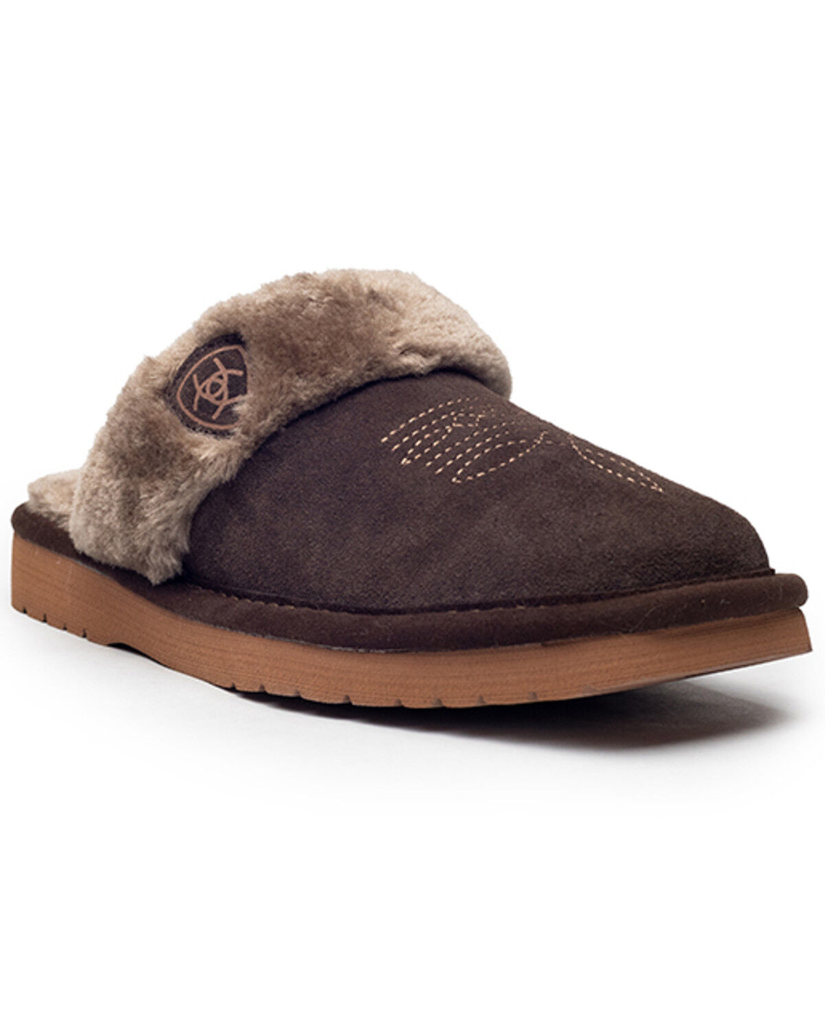 Image #1 - Ariat Women's Jackie Square Toe Slippers, Chocolate, hi-res