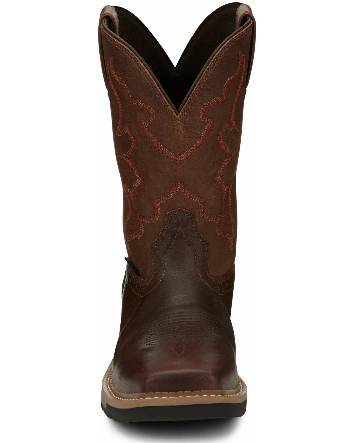 Image #5 - Justin Men's Boot Barn Exclusive Carbide Western Work Boots - Composite Toe, Brown, hi-res