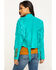 Image #2 - Cripple Creek Women's Turquoise Beaded Suede Fringe Military Jacket , , hi-res
