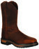 Image #1 - Rocky Men's Original Ride Western Work Boots - Square Toe, Dark Brown, hi-res