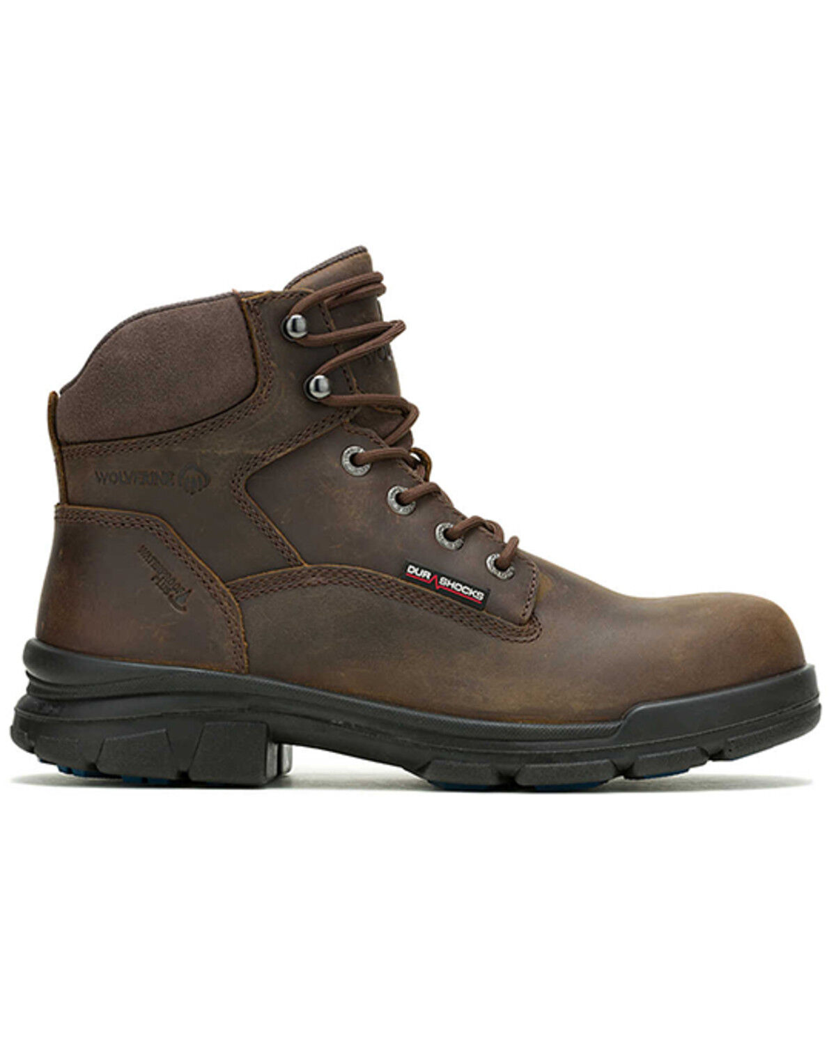 Image #2 - Wolverine Men's 6" DuraShocks® Icon CarbonMax® Work Boots - Composite Toe, Dark Brown, hi-res