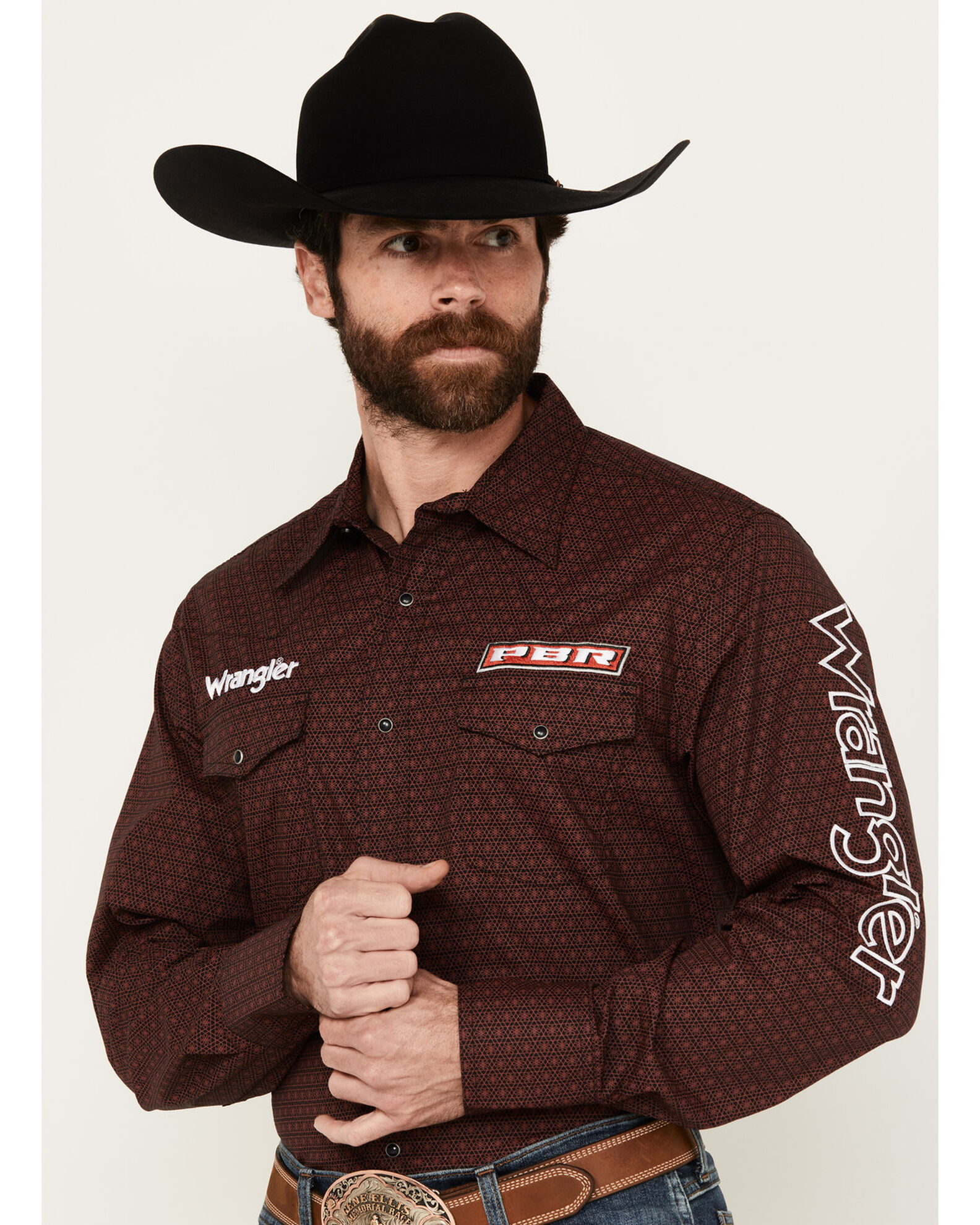 Wrangler pbr cheap long sleeve shirts