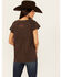Image #4 - Shyanne Women's Spirit of the West Short Sleeve Graphic Boyfriend Tee , Dark Brown, hi-res