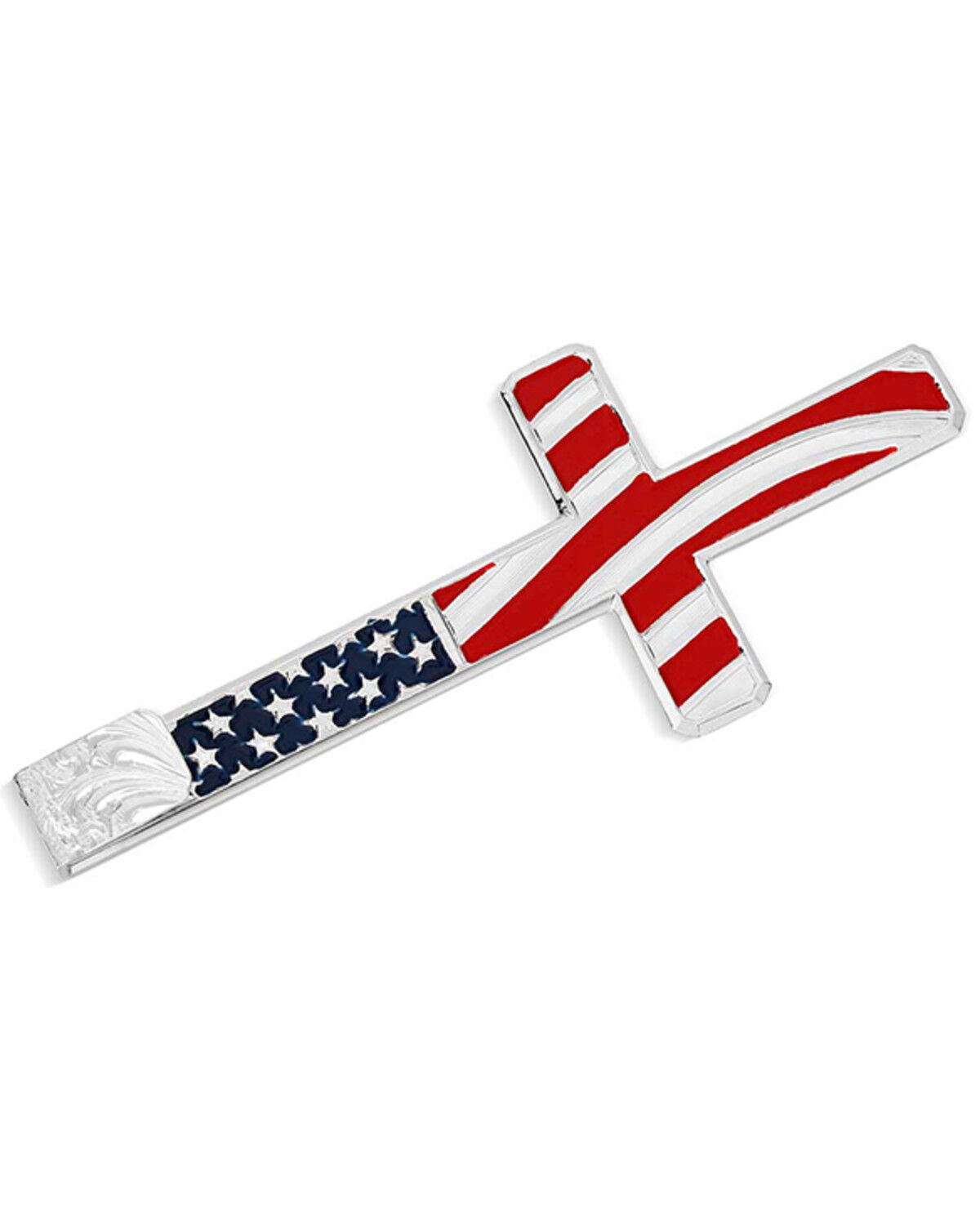 Image #2 - Montana Silversmiths Men's American Made Faith Hat Cross Accessory, Silver, hi-res