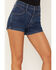 Image #2 - Wrangler Retro Women's Dark Wash High Rise Bareback Denim Shorts, Blue, hi-res