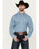 Image #1 - Wrangler Men's Classic Geo Print Long Sleeve Button-Down Western Shirt, Blue, hi-res