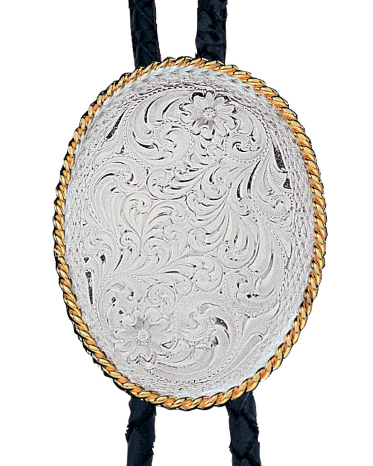 Image #1 - Montana Silversmiths Men's Engraved Silver Bolo Tie, Multi, hi-res