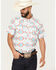 Image #1 - Rock & Roll Denim Men's Boot Barn Exclusive Tek Southwestern Short Sleeve Snap Stretch Western Shirt, Turquoise, hi-res