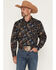 Image #1 - Cody James Men's Thornbush Paisley Print Long Sleeve Snap Western Shirt - Big, Black, hi-res