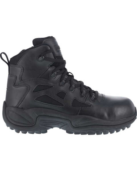 Image #3 - Reebok Men's Stealth 6" Lace-Up Side Zip Work Boots - Composite Toe, Black, hi-res
