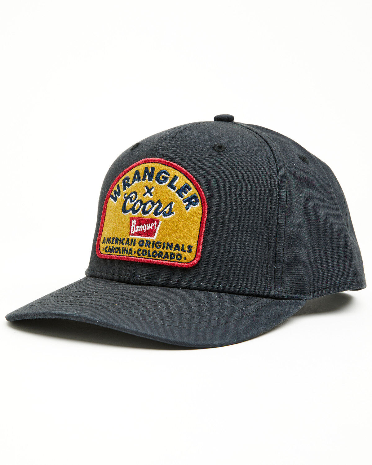 Image #1 - Wrangler X Coors Banquet Logo Patch Ball Cap, Black, hi-res