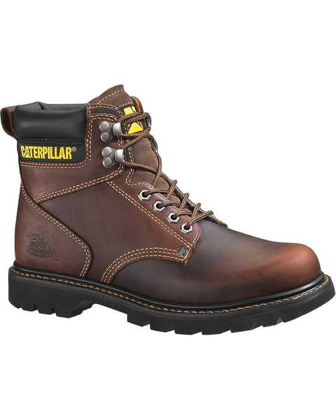 Caterpillar Men's 6" Second Shift Lace-Up Work Boots - Round Toe, Tan, hi-res