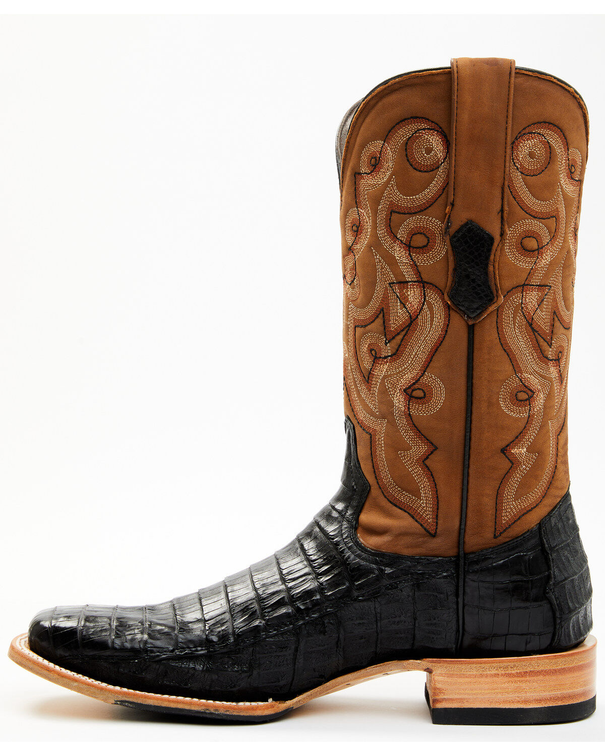Product Name:  Tanner Mark Men's Exotic Caiman Belly Western Boots - Broad Square Toe