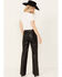 Image #3 - Free People Women's Uptown High Rise Slim Bootcut Pants, Black, hi-res