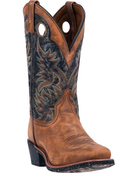 Laredo Men's Rugged Embroidery Western Boots, Tan, hi-res