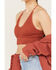 Fornia Women's Floral Jacquard Print Sleeveless Brami, Rust Copper, hi-res