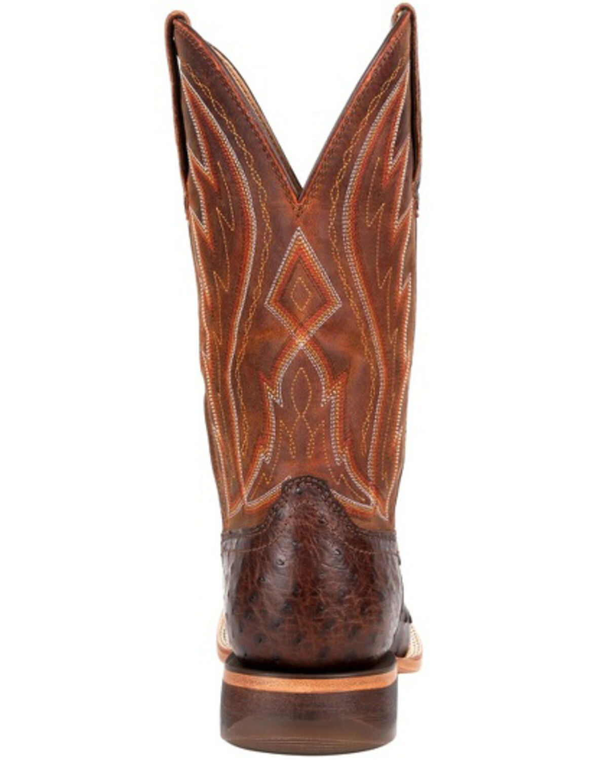Image #4 - Durango Men's Chestnut Full-Quill Ostrich Western Boots - Square Toe, , hi-res