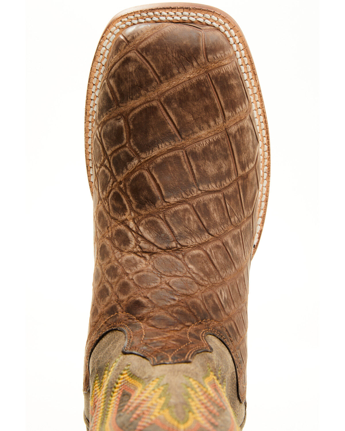 Image #6 - El Dorado Men's Exotic Alligator Western Boots - Broad Square Toe, Brass, hi-res
