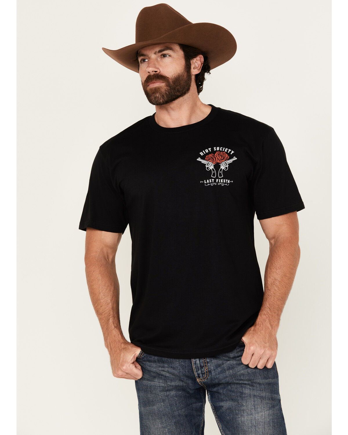Product Name:  Riot Society Men's Boot Barn Exclusive Fiesta Cowgirl Short Sleeve Graphic T-Shirt